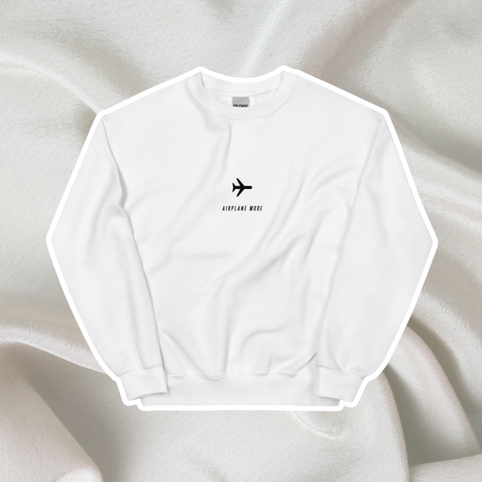 Airplane Mode Crewneck | White