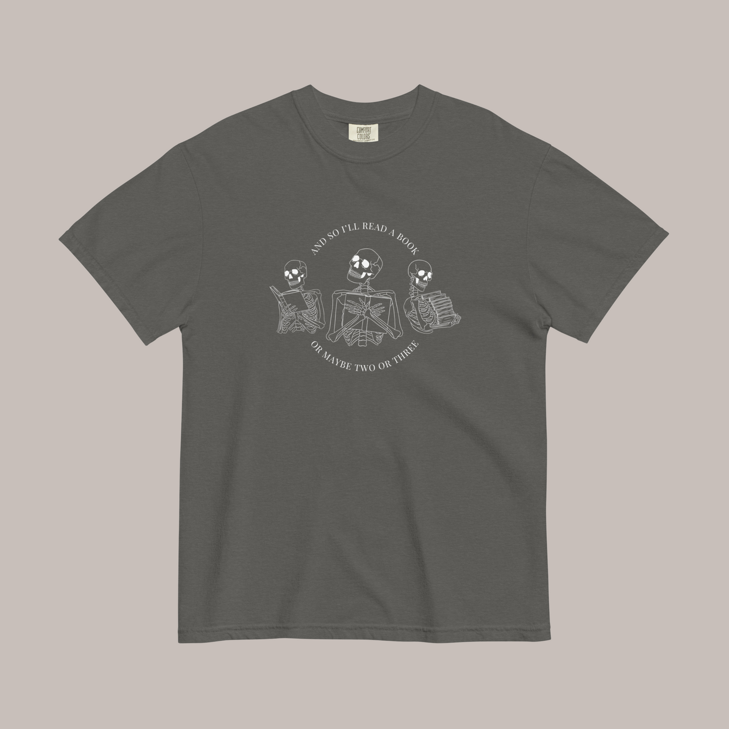 Literary Skeletons Comfort Colors Tee | Pepper
