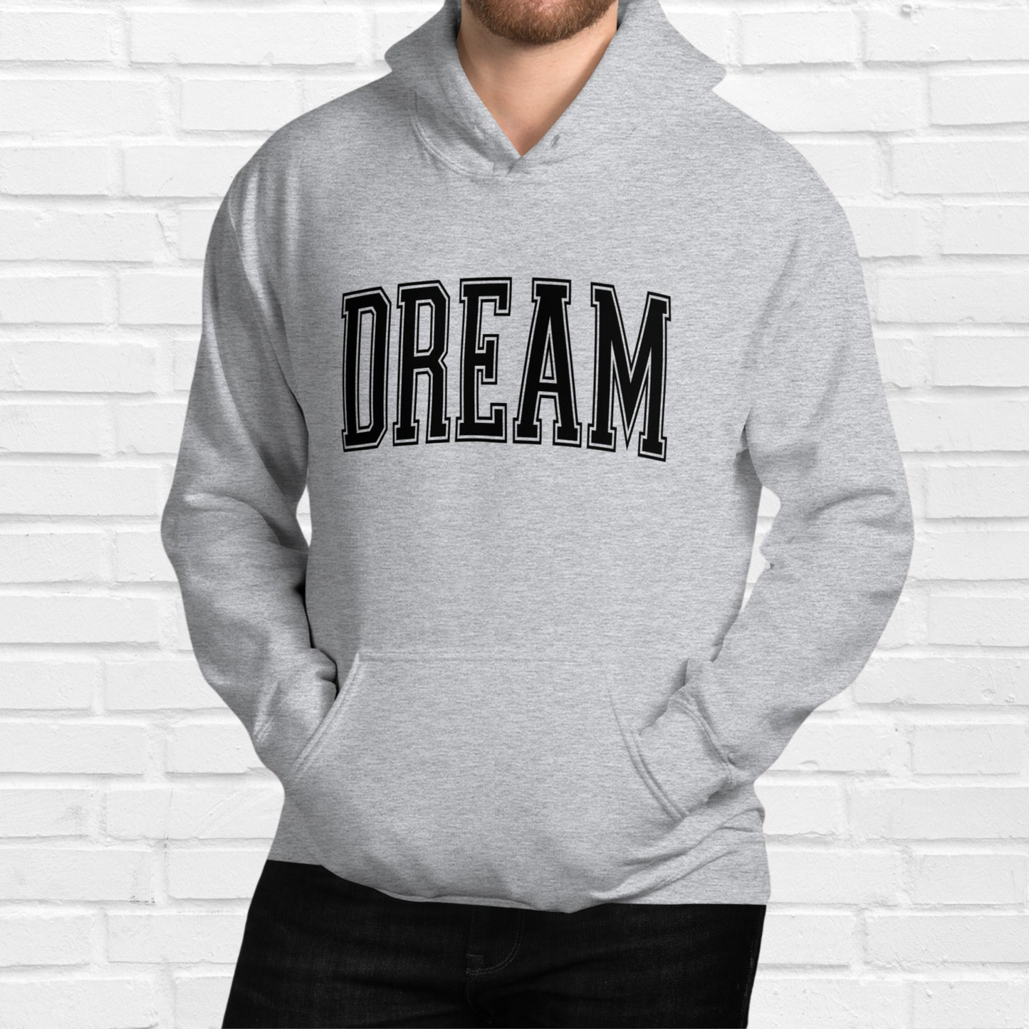 Varsity Dream Hoodie | Gray (Black Print)