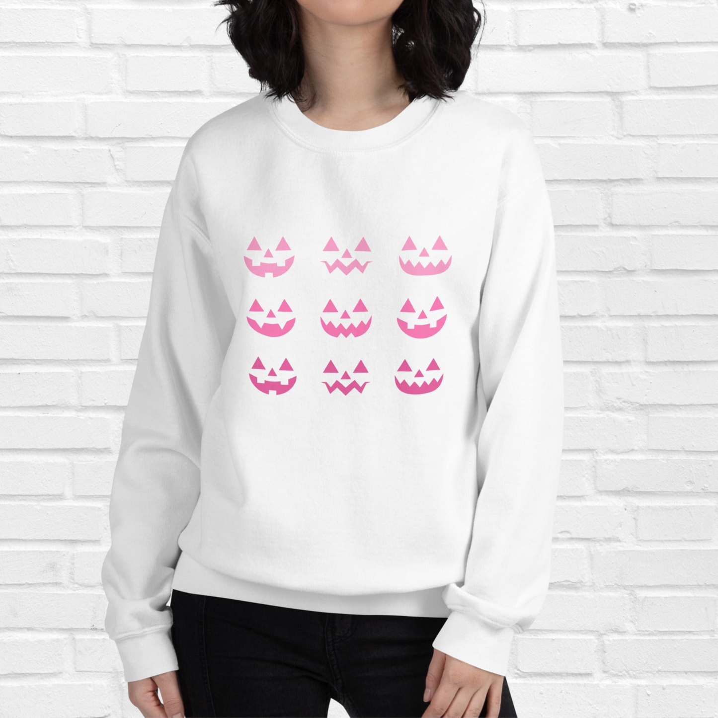 Pink Pumpkins Crewneck | White