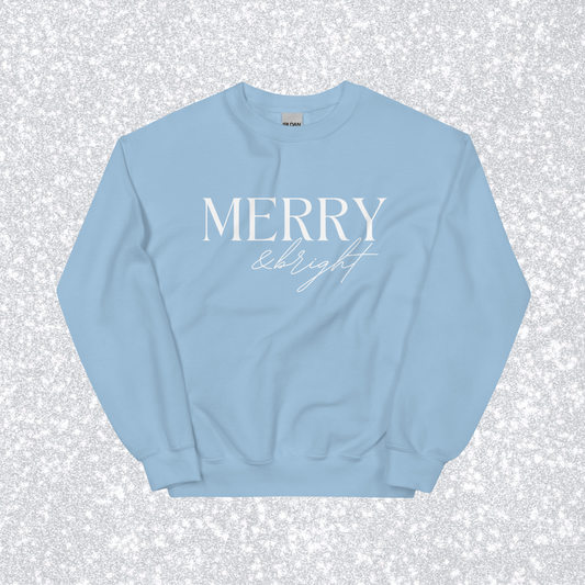 Merry & Bright Crewneck | Light Blue