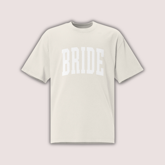 Varsity Bride Oversized T-shirt | Faded Bone