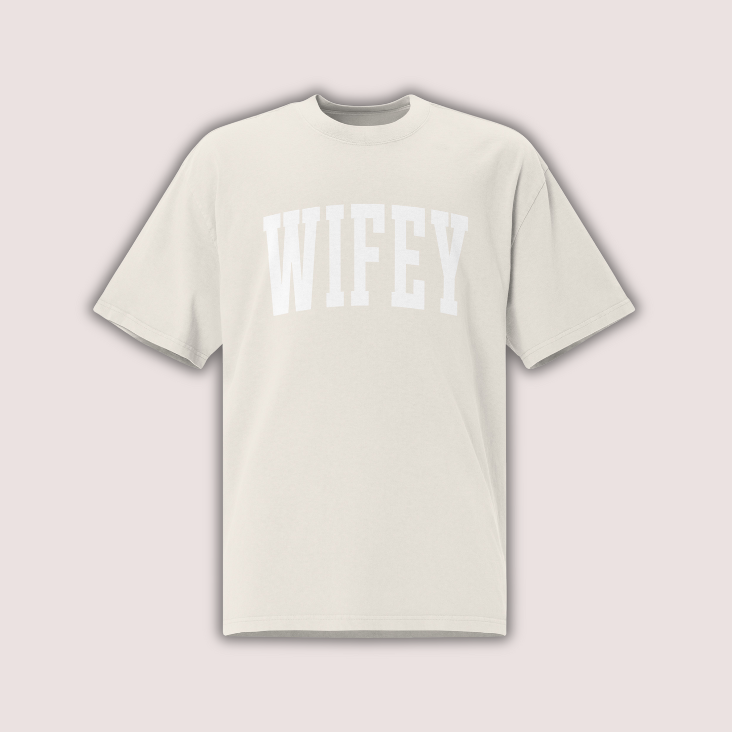 Varsity Wifey Oversized T-shirt | Faded Bone